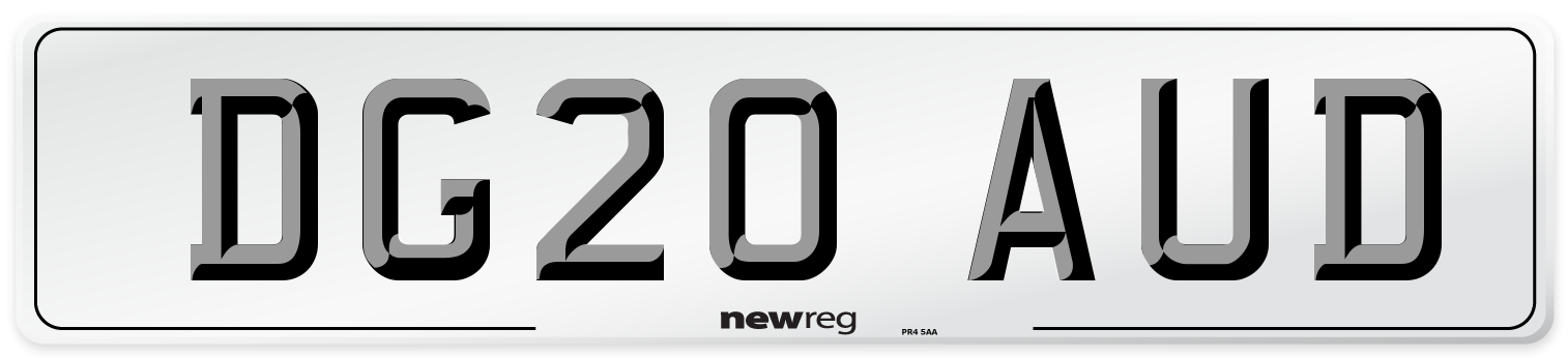DG20 AUD Number Plate from New Reg